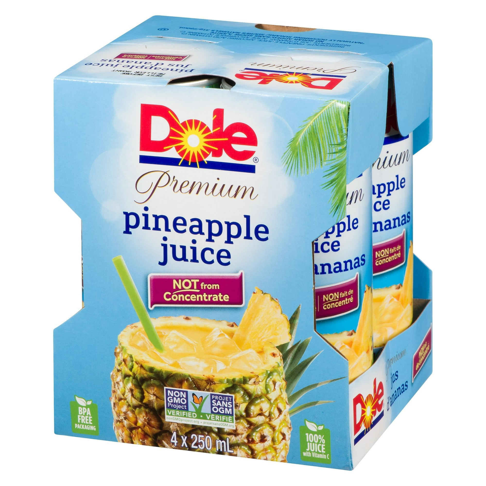 Dole Pineapple Juice, 4X240mL