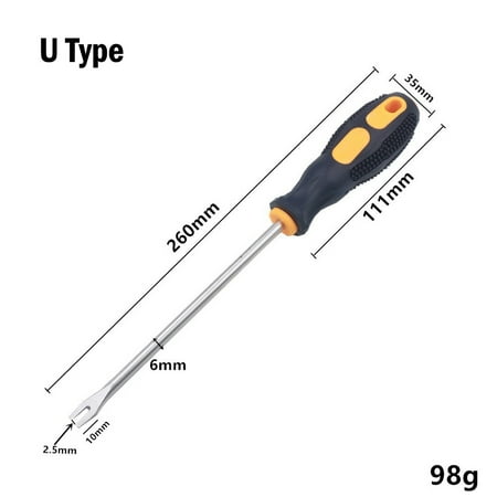 

BAMILL Nail Puller Pry Tool Nail Remover U V Type Screwdriver 260mm for Home Workshop