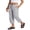 Light Grey, variant on Women's Jogger Capris Solid Color Drawstring Elastic Waist Cropped Pants