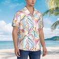 thumbnail image 3 of Fotbe Abstract Marble Texture Camisa Hawaiana para Hombre Unisex – Camisa Casual de Verano con Botones de Manga Corta de Algodón y Lino,Small, 3 of 7