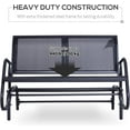 thumbnail image 6 of PetFurnishn  2-Person Outdoor Glider Bench, Patio Double Swing Rocking Chair Loveseat w/Powder Coated Steel Frame for Backyard Garden Porch, Black, 6 of 9