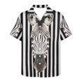 thumbnail image 3 of Camisas hawaianas con estampado de tigre y ciervo para hombre, blusas informales de manga corta para fiesta, abotonadas, para verano, 3 of 5