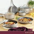 Anolon Achieve Hard Anodized Nonstick Cookware Pots and Pans Set, 10Piece, Silver