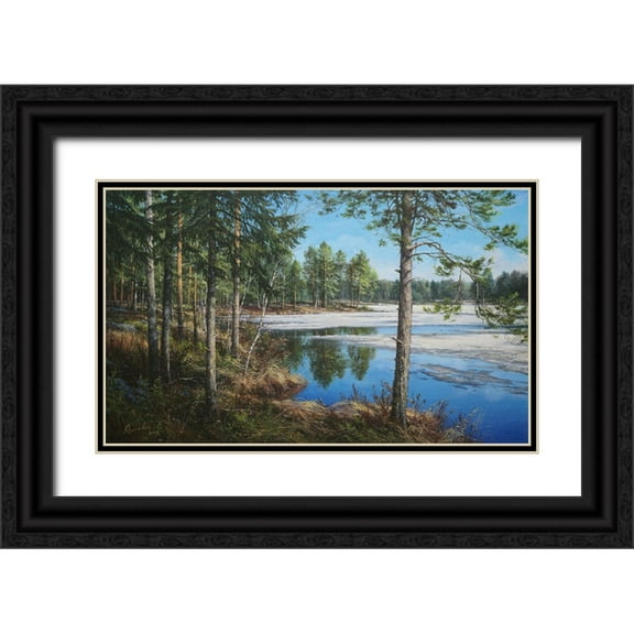 Yushkevich, Viktor 14x10 Black Ornate Wood Framed with Double Matting Museum Art Print Titled - Spring