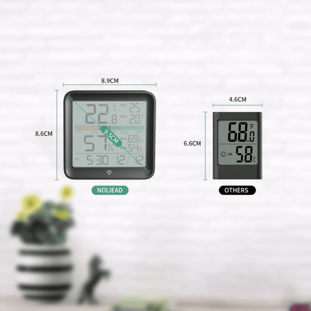 VOCOO Indoor LCD Digital Thermometer Hygrometer Temperature Humidity Meter Sensor Gauge Weather Station For Home Office Clock