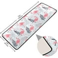 thumbnail image 2 of SKYSONIC 2X6 Feet Pink Flamingos Runner Rug with Rubber Backing, Tropical Palm Leaves Non Slip Entryway Rug Runner Washable Soft Area Rug Carpet for Hallway Bedroom Kitchen Decor, 2 of 6