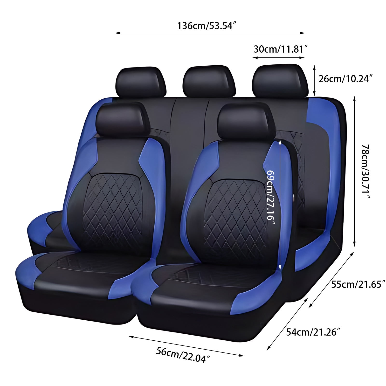 OTOEZ Universal Car Seat Cover Breathable PU Leather 5 Seats Full Set Waterproof Cushion Fit Most Honda Toyota Chevy Ford Nissan Vehicle Truck SUV