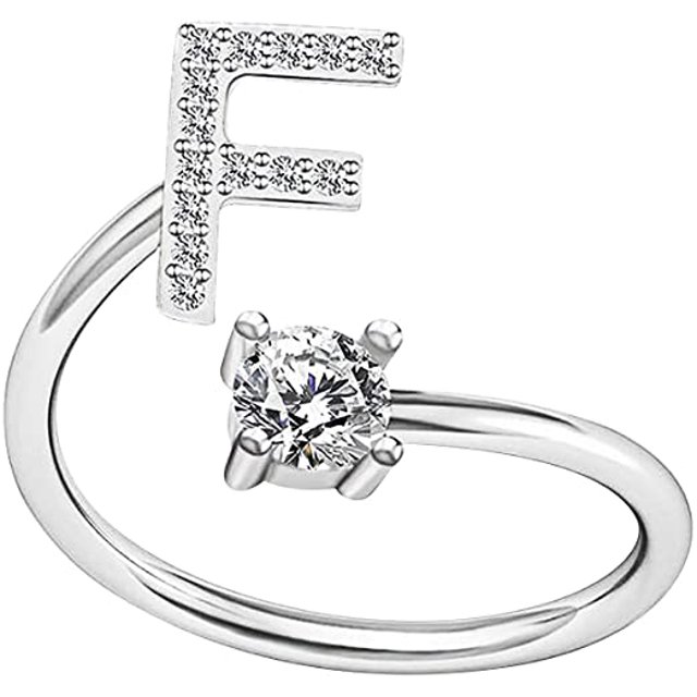 Letter Open Ring Adjustable Women Rings ,Adjustable Fashion Premium Letter Ring Suitable For Girlfriend And Wife F
