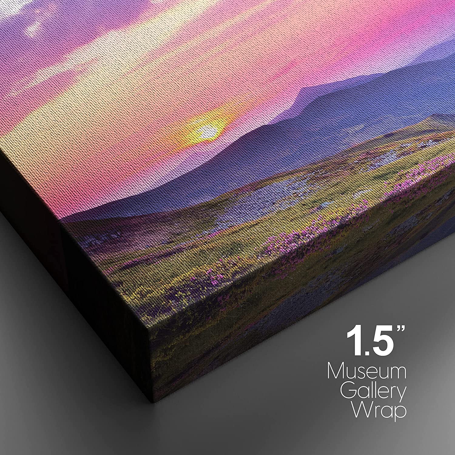 IDEA4WALL Canvas Wall Art Red, Orange Sunset Over Purple Skyline and Blue  Mountains and Valley Landscape Wilderness Photography Realism Traditional  for Living Room, Bedroom, Office 32