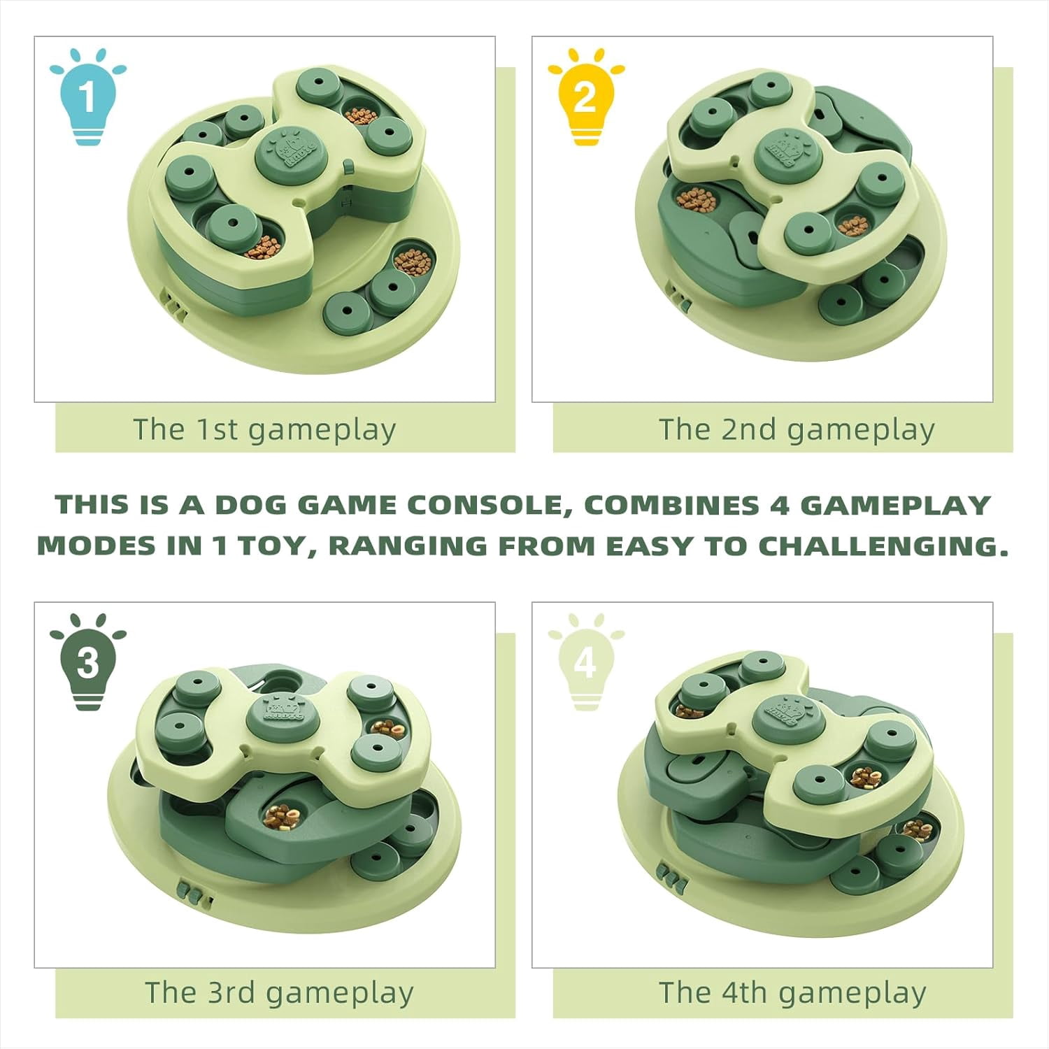 KADTC Dog Puzzle Toy, Large Size, 3 Levels of Step-by-Step Challenge, 3 Ways to Play Beginner to Advanced Slow Feeder & Mental Stimulation for Dogs Enrichment Toys