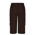 thumbnail image 5 of QingYiHua Mens Shorts Clearance Cargo Shorts for Men Stretch Waist Big and Tall Capri Pants Below Knee 3/4 Long Shorts Lightweight with Multi Pockets Brown,M, 5 of 6