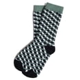 thumbnail image 2 of Olive Green, Black and White 3D Cubed Patterned Socks (Adult Large), 2 of 3
