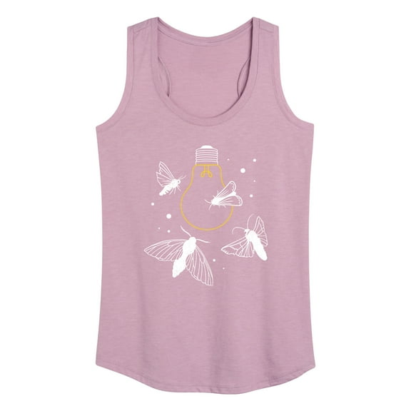 Instant Message - Moths On Lightbulb - Women's Racerback Tank Top