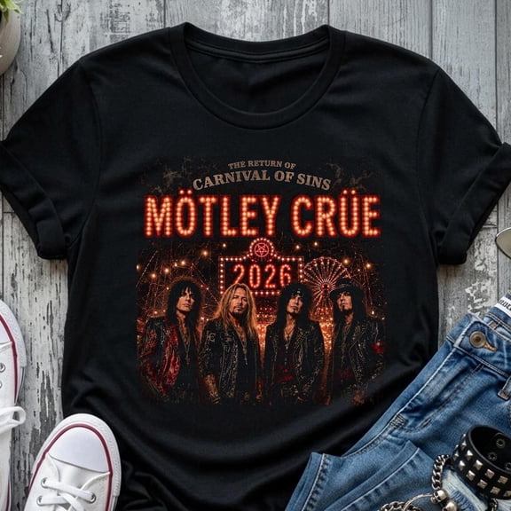 Motley Crue Carnival Of Sins 2026 T-Shirt, Rock Modern Band Tee