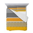 thumbnail image 7 of Quilts King Size Bedding Set, Yellow Grey Stripes Lightweight Quilted Comforter, Abstract Lines Geometric Modern Art Soft Reversible Bedspread Coverlet with Pillow Covers for All Season, 96" x 106", 7 of 7