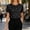 Black, variant on Womens Tshirt Satin Pearl Neckline Short Sleeve Crew Neck Top French Style Women Blouse Beige S