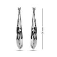 thumbnail image 5 of LeCalla 925 Sterling Silver Italian Diamond-Cut Shrimp Oval Hoop Earrings for Women and Teen 38MM, 5 of 9