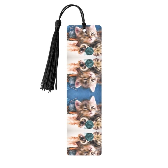 Kdxio Playful Cat Print Metal Tassel Bookmarks,Perfect Gift for Art Lovers and Bookworms Metal Bookmarks for Women