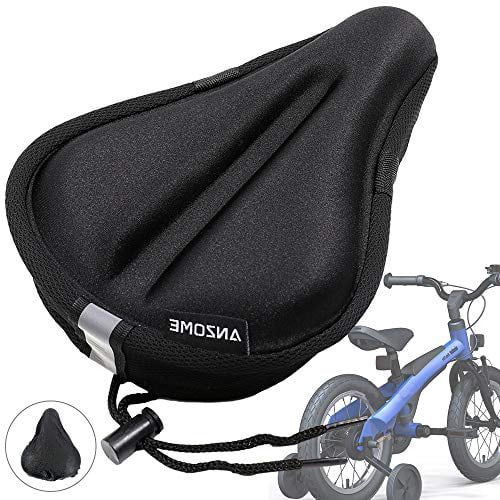 ANZOME Kids Gel Bike Seat Cushion Cover Kids Bicycle Seat Cover with Water&Dust Resistant Cover 9x6 Memory Foam Child Bike Seat Cover Extra Soft Small Bicycle Saddle Pad