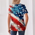 thumbnail image 4 of LWavelet Fourth of July Shirts for Women 3/4 Length Sleeve Tops Round Crew Casual Patriotic Fireworks USA Flag Tee Red 3XL, 4 of 4