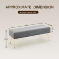 thumbnail image 2 of SSyao 44 Inch Bedroom Ottoman Bench, Upholstered End of Bed Bench with Gold Legs for Living Room Bedroom Dinning Room Entryway-Velvet-grey, 2 of 9