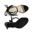 thumbnail image 4 of BLISSFUL STEP Women's Strappy Lace Up Slingback Open Toe Stiletto Heel Sandals Black 9, 4 of 7