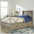 thumbnail image 4 of Better Homes & Gardens Modern Farmhouse Platform 2-Drawer Storage Bed, Twin, Rustic Gray Finish, 4 of 6