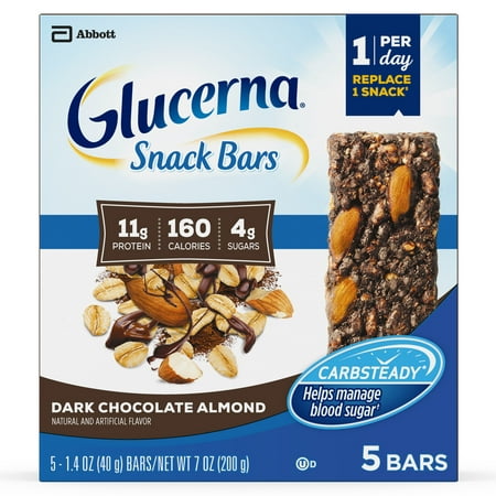 Glucerna Snack Bars Dark Chocolate Almond 40 g Bars (Pack of