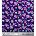 thumbnail image 1 of Soimoi Purple Poly Georgette Fabric Star & Diamond Geometric Fabric Prints By Yard 42 Inch Wide, 1 of 5