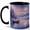 Black, variant on Moonlit Lake Boat 11oz Ceramic Mug, Misty Forest Night Art