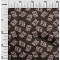thumbnail image 2 of oneOone Viscose Chiffon Brown Fabric Skull Quilting Supplies Print Sewing Fabric By The Yard 42 Inch Wide, 2 of 5