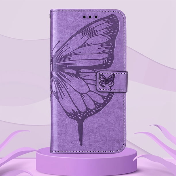 Funda de teléfono de mariposa en relieve para Samsung A12 M12 A42 A51 A71 A01 A11 A21S A70S, Funda de cuero con tapa, 10 Uds./lote Fivean unisex