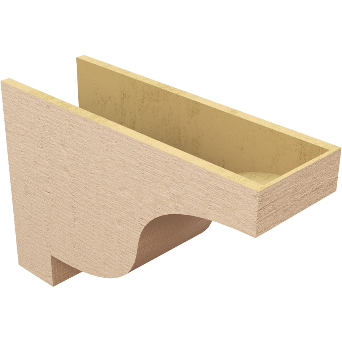 10"W x 30"D x 20"H Classic Newport Rough Cedar Woodgrain TimberThane Corbel, Primed Tan