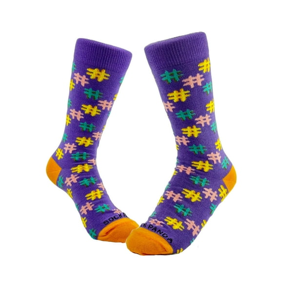 Hashtag Pattern Socks from the Sock Panda (Adult Small - Shoe Sizes 2-5)