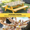 thumbnail image 6 of Spring Daisy Table Cloths for 8 Foot Rectangle Tables, Country Watercolor Flower Leaf Plant Patio Waterproof Elastic Fitted Tablecloths, Washable Rectangular Table Cover for Camping, 6 of 8