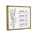 thumbnail image 5 of Stupell Industries Floral Blossoms Loving Quote Behind Before Around Within Graphic Art Metallic Gold Floating Framed Canvas Print Wall Art, Design by Lettered and Lined, 5 of 5