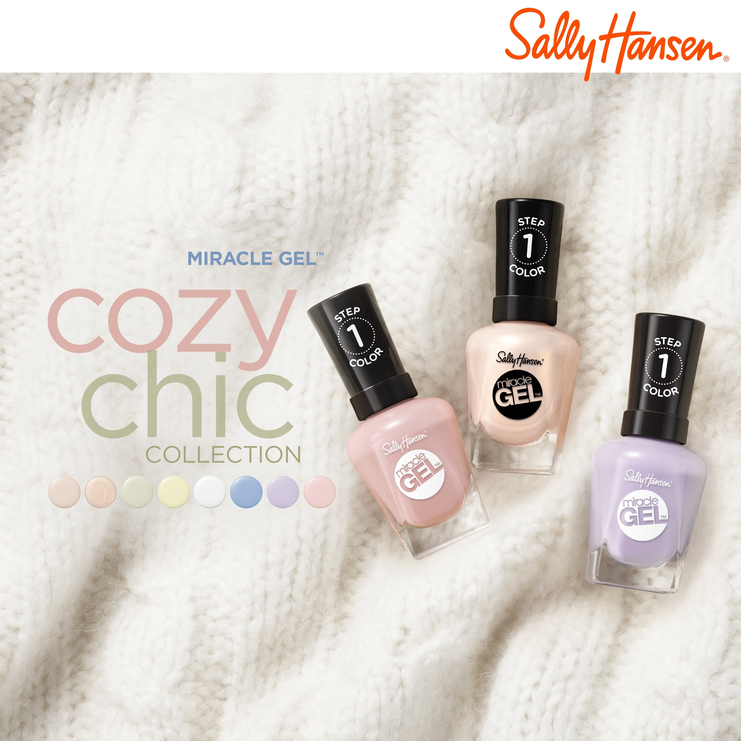 Sally Hansen Miracle Gel Cozy Chic Collection, Nail Polish, Cuddle Puddle, 0.5 fl oz, No UV Lamp Needed, Vegan