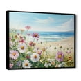 thumbnail image 2 of Designart "Coastal Zinnias" Zinnias Floater Framed Wall Art Living Room, 2 of 5