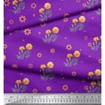 thumbnail image 3 of Soimoi Purple Moss Georgette Fabric Marigold Floral Printed Craft Fabric by the Yard 44 Inch Wide, 3 of 3