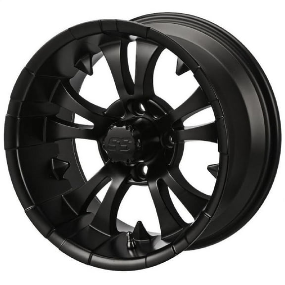 LSI Warlock 15x7 Golf Cart Wheel - Matte Black 3 4 [15122]