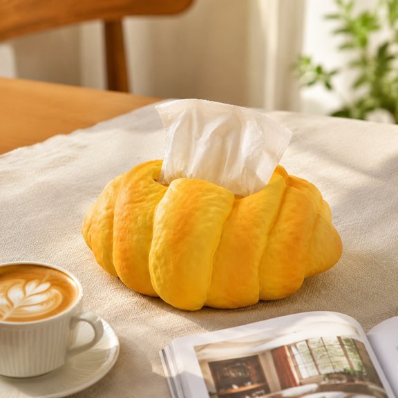 Trendy Croissant Tissue Box, Novel Decor Ornament, Living Room Dining Table Home Decor Tissue Holder, Stylish Plastic Functional
