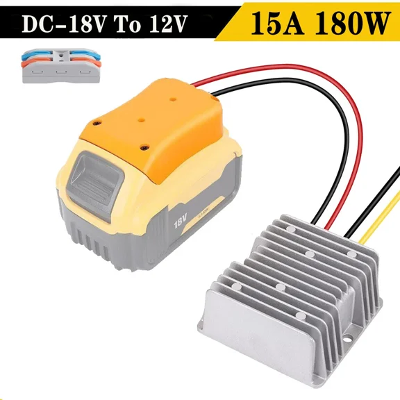 DC 18V to 12V 15A-180W Step Down Voltage Converter For Dewalt Battery Regulator