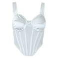 thumbnail image 5 of tarylea Corset Tops for Women Wide Strap Slim Fitted Crop Top See-Through Solid Color Camisole Casual Cute Party Clubwear Going out Tops, 5 of 9