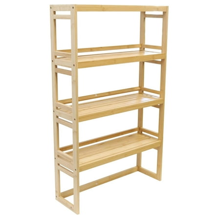 Bamboo Rack, 4-Tier Shelving Unit, Perfect Storage Organizer for Bathroom, Living Room, Kitchen, Entryway, Closet 3-Tier Shelf