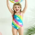 thumbnail image 5 of GYRATEDREAM Girls One Piece Swimsuits Quick Dry Beach Sets Bathing Suits Cross Shoulder Strap Swimwear for 3-4 Years, 5 of 9