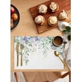 thumbnail image 2 of Sage Green Placemats Set of 4 Washable - Watercolor Rose Eucalyptus Leaves Flower Heat Resistant Non-Slip Place Mats Kitchen Dining Table Floral Decor for Durable Linen Table Mats - (13"x 19"), 2 of 6