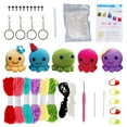 thumbnail image 2 of Crochet Kit for Beginners Small Octopus Crochet Knitting Kit Adorable Animal Crochet Starter Pack with 5 Colors Thread Stuffing Keychain DIY Crochet Craft Kit with Video for Adults Kids, 2 of 11