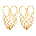 thumbnail image 2 of Dayesque 2-Pack Hanging Nylon Mesh Hay Nets for Goats and Sheep, Yellow Hay Feeders for Livestock, 2 of 9