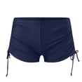 thumbnail image 4 of Glisme Swimsuits For Women Swimwear Bottoms Plus Size High Waist Bikini Bottoms Swim Briefs Beach Shorts Ruched High Cut Full Coverage Swim Bottom Navy Bathing Suits For Swimsuit Party, 4 of 6