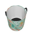 thumbnail image 3 of Balery Elephant and Flowers Round Laundry Basket with Handles Waterproof Freestanding Laundry Hamper for Clothes Toys in the Dorm and Family-Small, 3 of 8